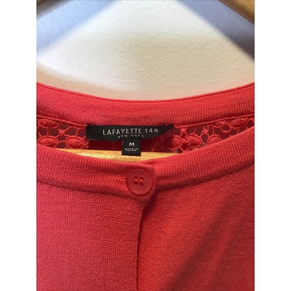 Lafayette 148 Button Front Cardigan W/ Mesh Opene… - image 3